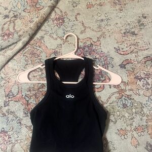 ALO Yoga Black Ribbed Tank Top